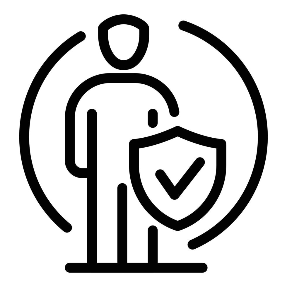 Human fraud protection icon, outline style vector