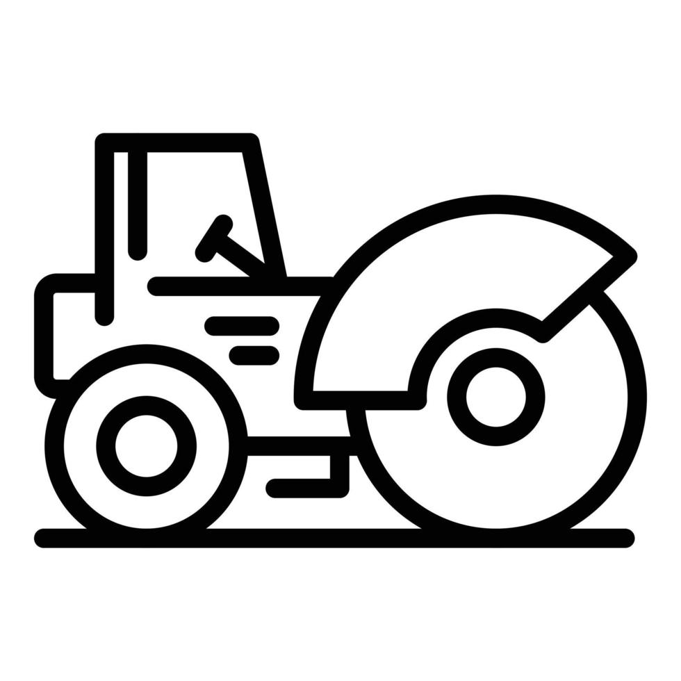 Highway road roller icon, outline style vector