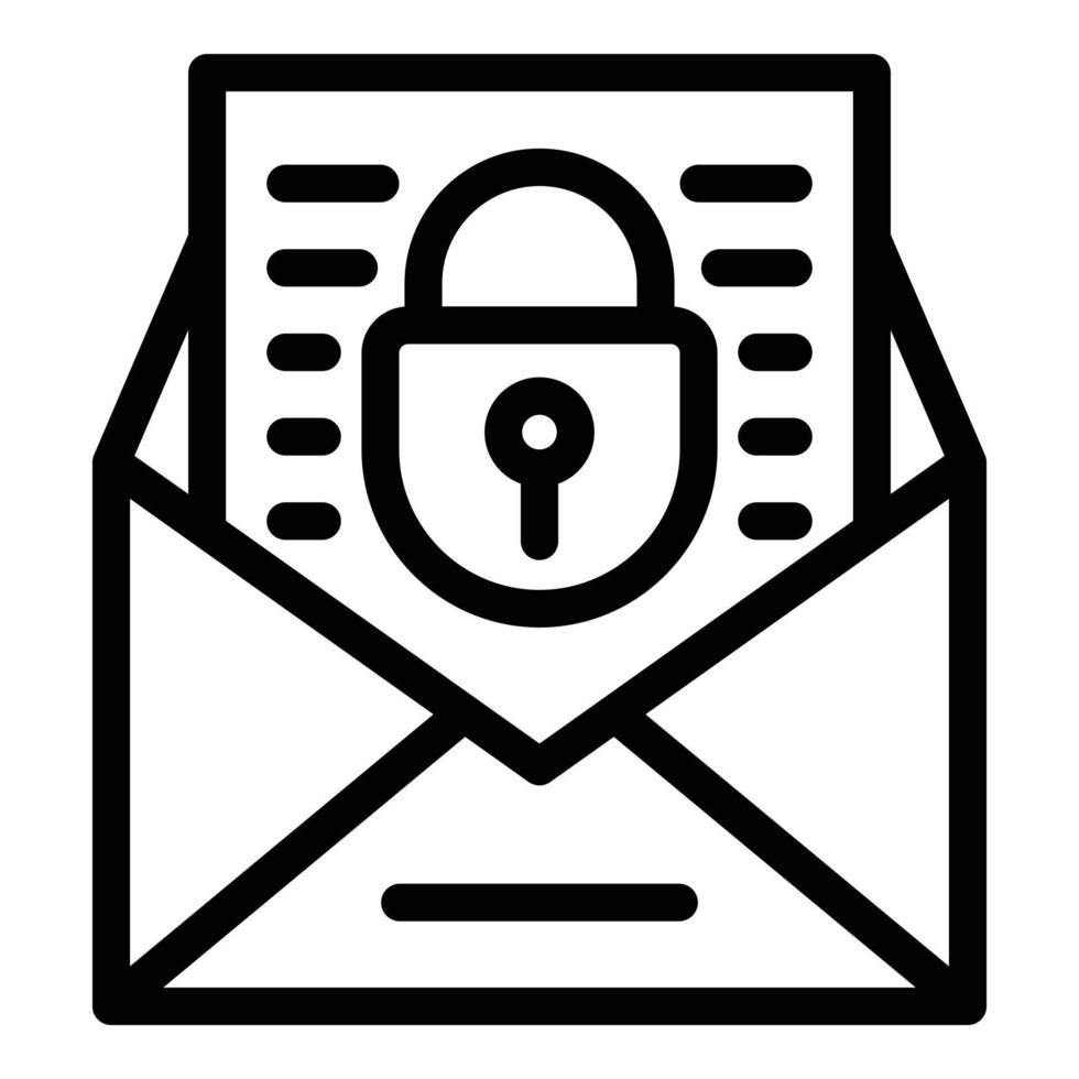 Protection email icon, outline style vector