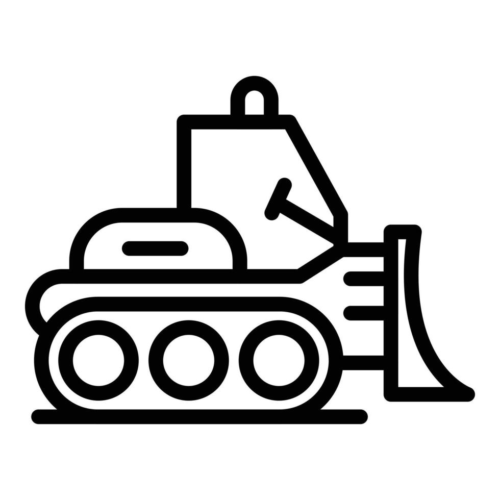 icono de cargadora excavadora, estilo de esquema vector