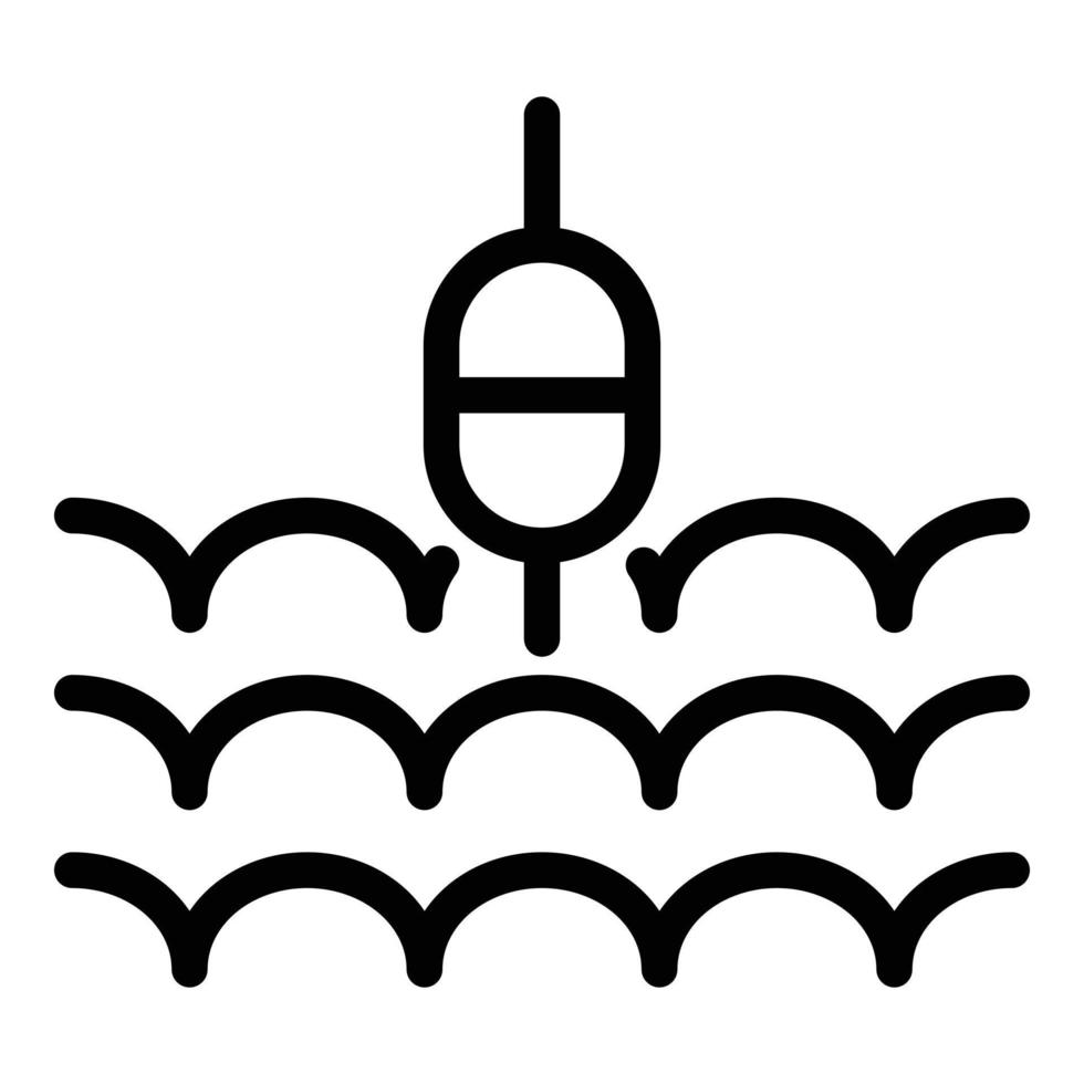Fishing float icon, outline style vector