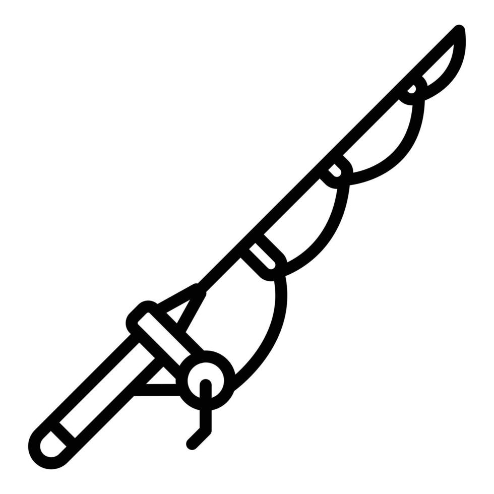 Spinning rod icon, outline style vector