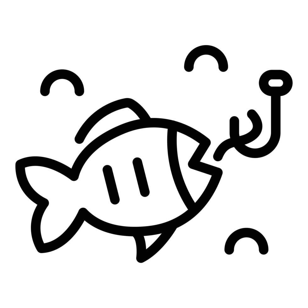 icono de cebo de señuelo de pesca, estilo de esquema vector