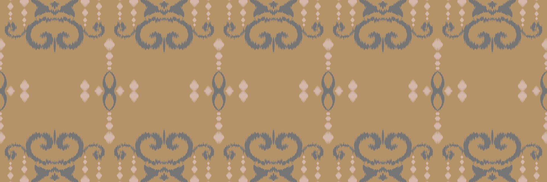Ikat print batik textile seamless pattern digital vector design for Print saree Kurti Borneo Fabric border brush symbols swatches designer