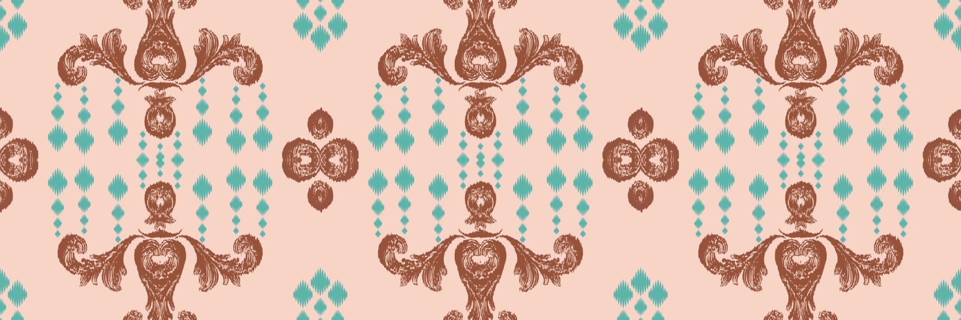 motivo ikat diseño batik textil patrón sin costuras diseño vectorial digital para imprimir sari kurti borde de tela símbolos de pincel muestras de algodón vector