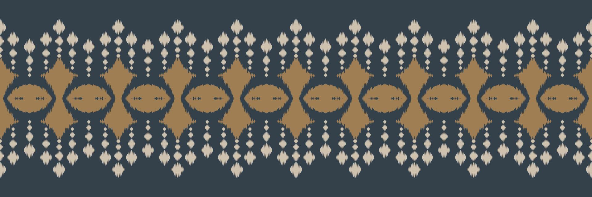 Ikat border tribal chevron Seamless Pattern. Ethnic Geometric Ikkat Batik Digital vector textile Design for Prints Fabric saree Mughal brush symbol Swaths texture Kurti Kurtis Kurtas