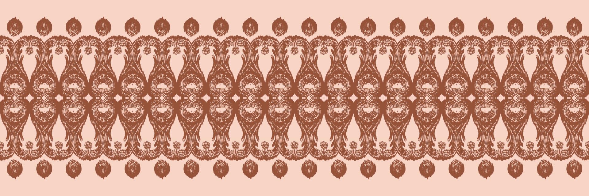 Batik Textile Ikkat or ikat flowers seamless pattern digital vector design for Print saree Kurti Borneo Fabric border brush symbols swatches designer