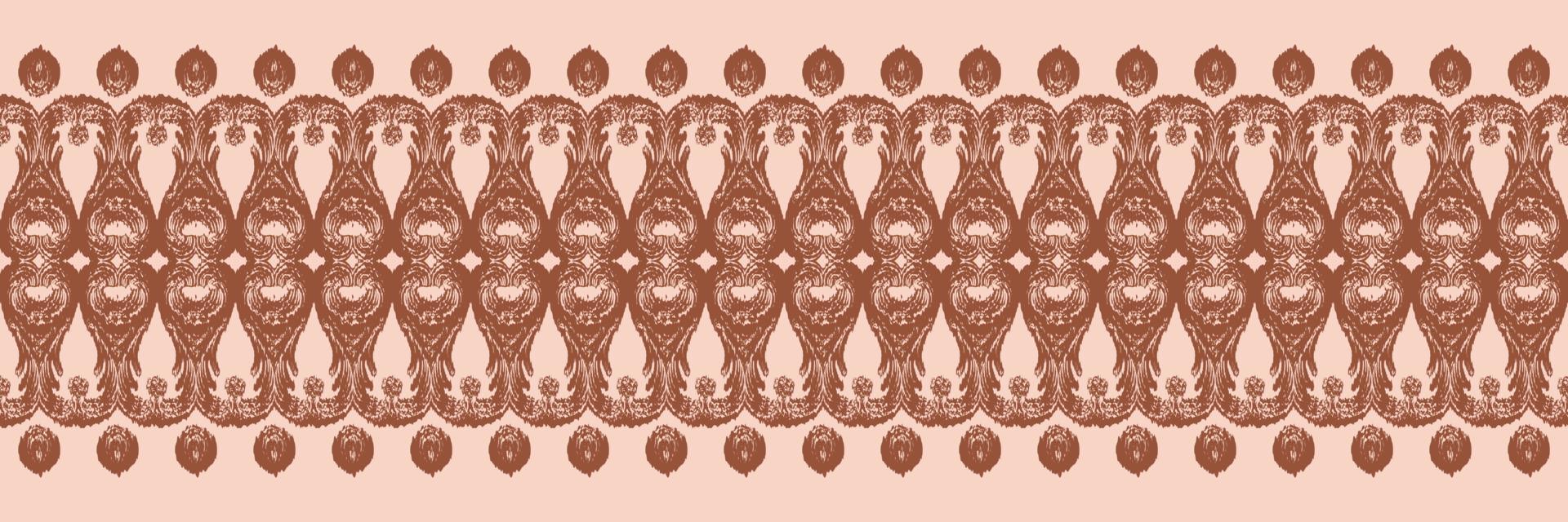 Batik Textile Ikkat or ikat flowers seamless pattern digital vector design for Print saree Kurti Borneo Fabric border brush symbols swatches designer