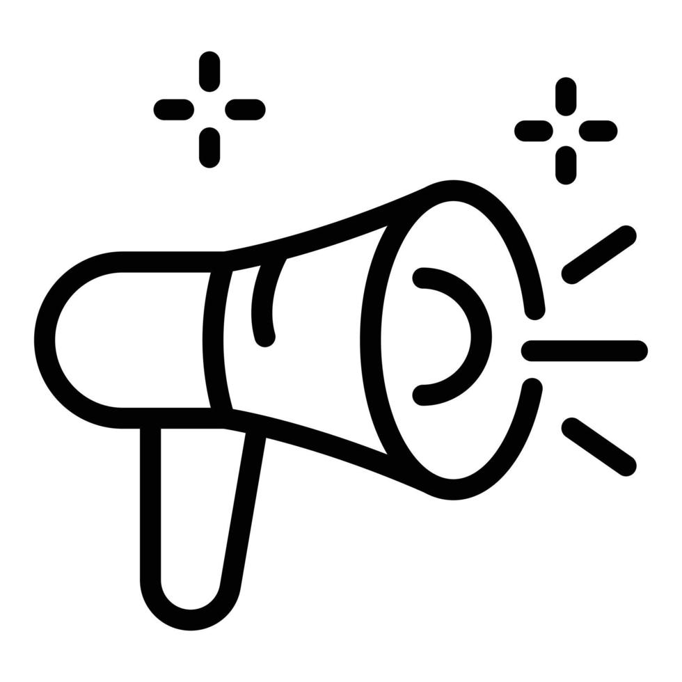 Hoax megaphone icon, outline style vector