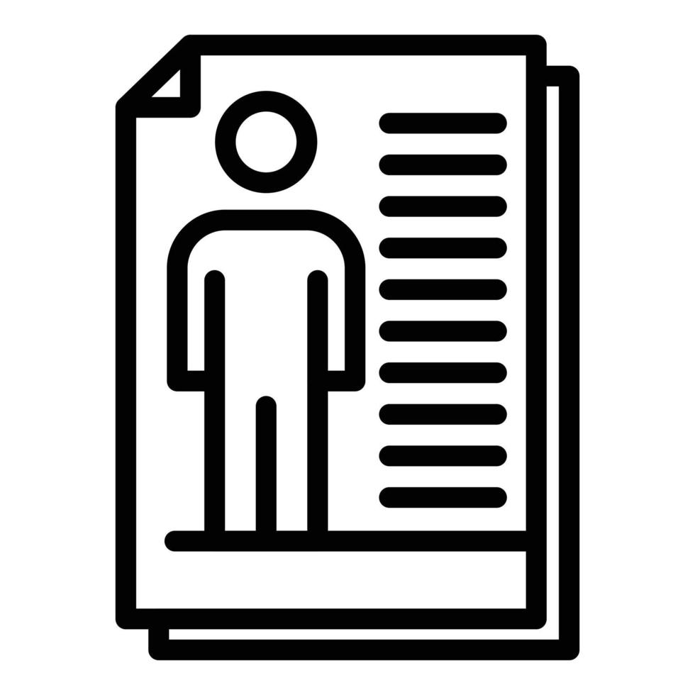 Human biology report icon, outline style vector