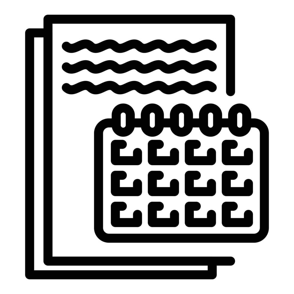Calendar report icon, outline style vector