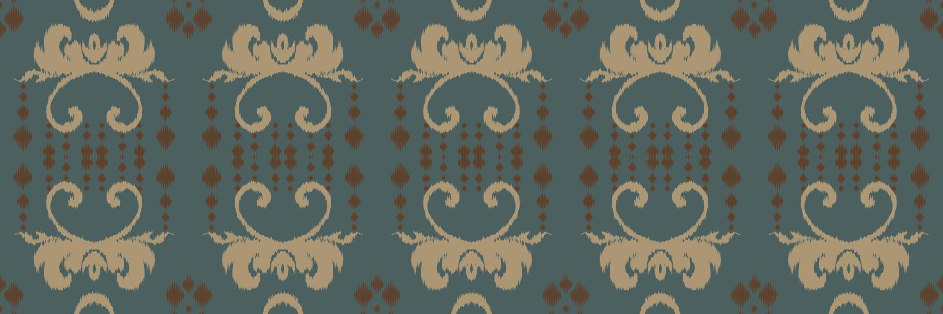 tela ikkat o ikat batik textil patrón sin costuras diseño vectorial digital para imprimir saree kurti borneo borde de tela símbolos de pincel diseñador de muestras vector