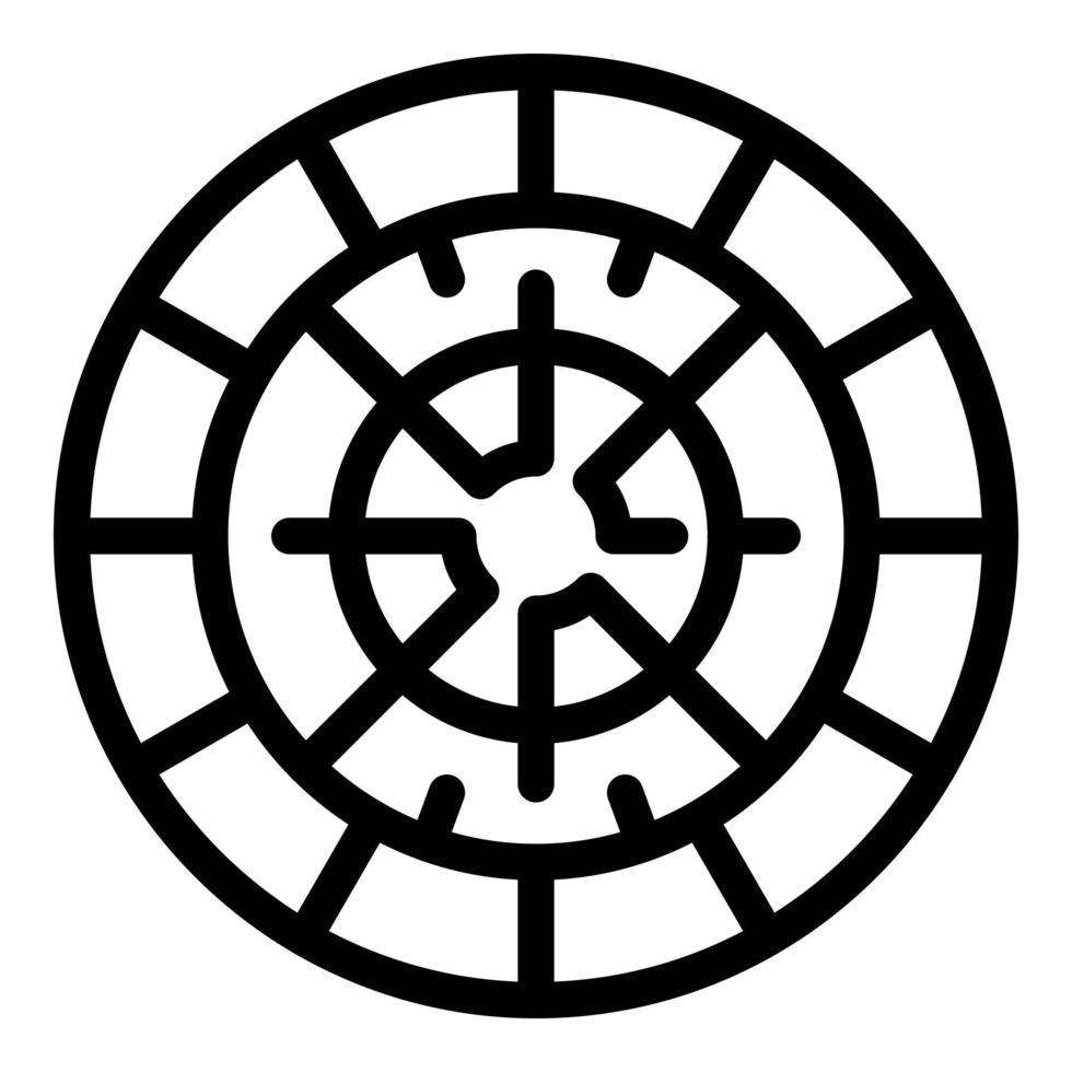 Circle paving icon, outline style vector