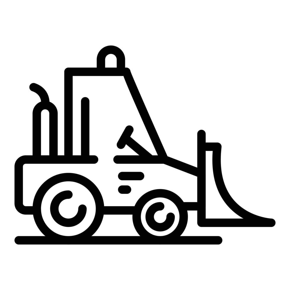 icono de excavadora de la industria, estilo de esquema vector
