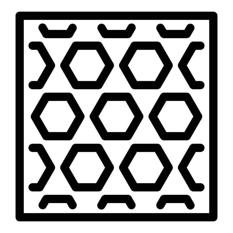 icono de pavimentación hexagonal, estilo de contorno vector