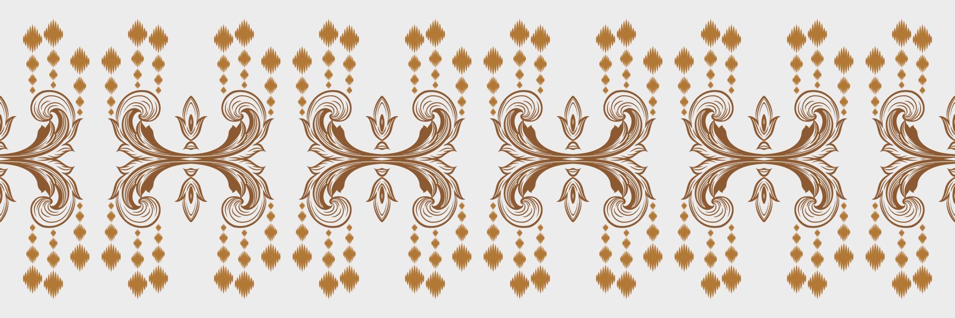 ikat chevron batik textil patrón sin costuras diseño vectorial digital para imprimir saree kurti borneo borde de tela símbolos de pincel muestras con estilo vector