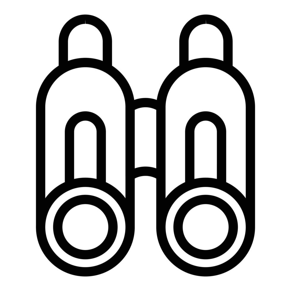 Binoculars icon, outline style vector