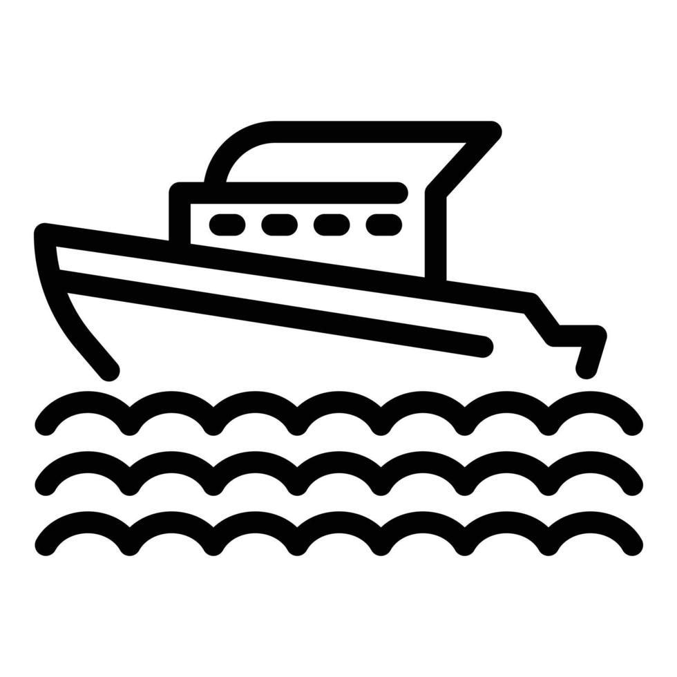 Marine cruise ship icon, outline style vector