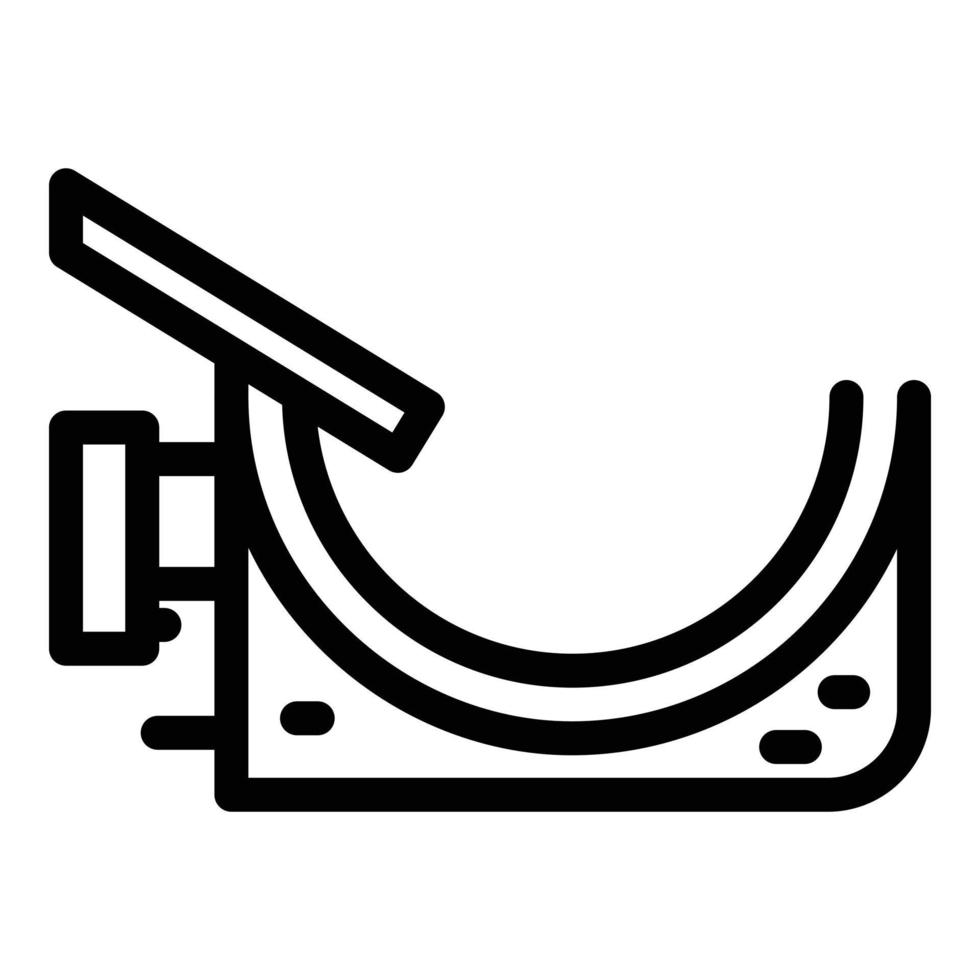 icono de canalón exterior, estilo de contorno vector