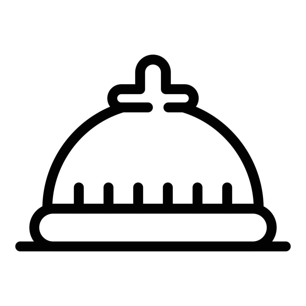 icono de bandeja de comida, estilo de esquema vector