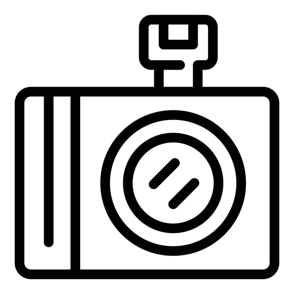 Travel camera icon, outline style vector