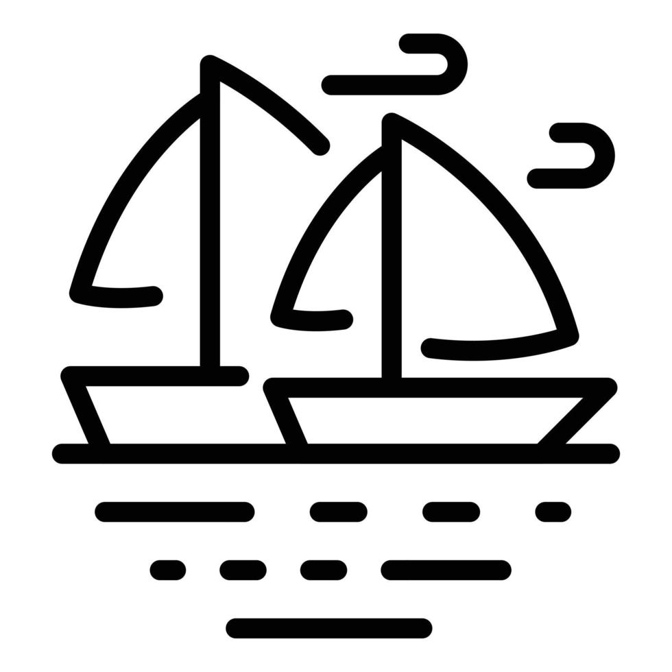 Sea yacht icon, outline style vector