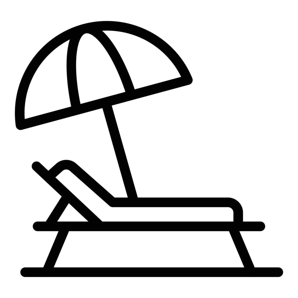 icono de silla de playa, estilo de contorno vector