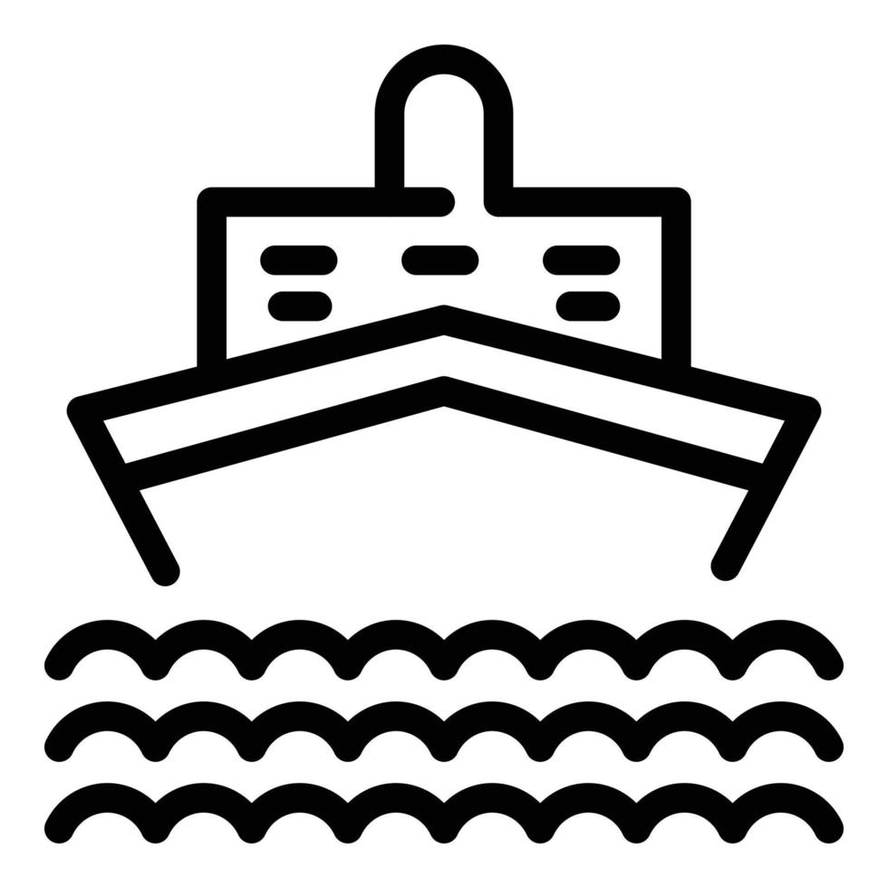 icono de crucero naval, estilo de contorno vector