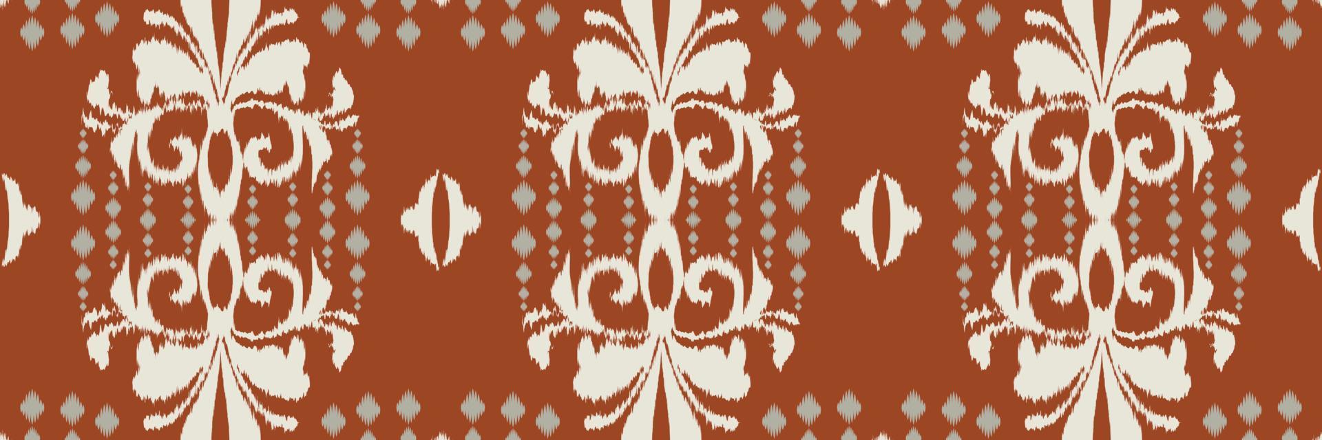 Ikat frame batik textile seamless pattern digital vector design for Print saree Kurti Borneo Fabric border brush symbols swatches party wear