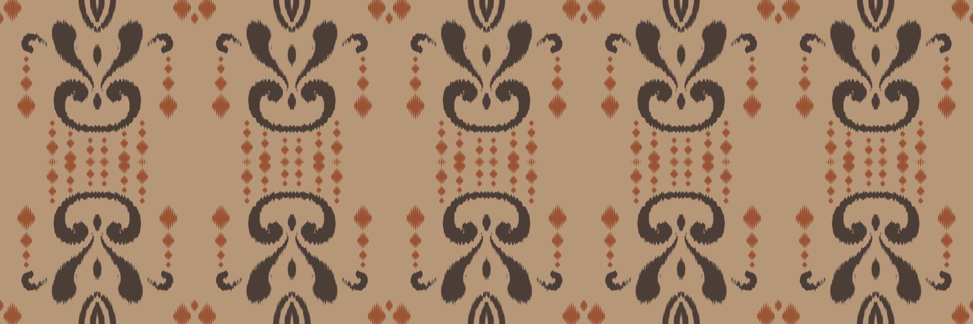 ikkat o ikat triángulo batik textil patrón sin costuras diseño vectorial digital para imprimir saree kurti borneo borde de tela símbolos de pincel muestras de algodón vector