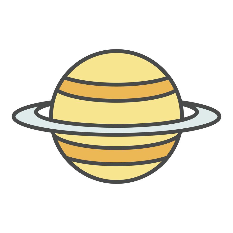 Saturn planet icon color outline vector