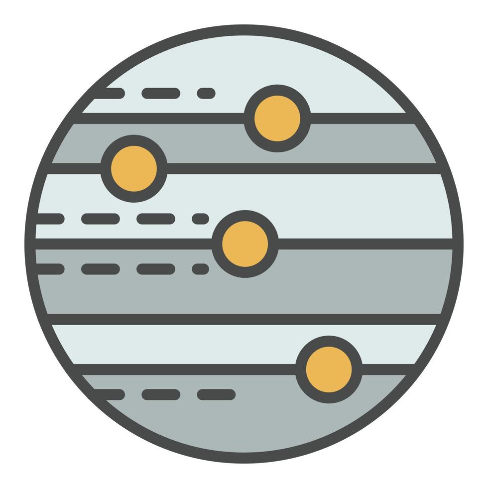 Space planet icon color outline vector