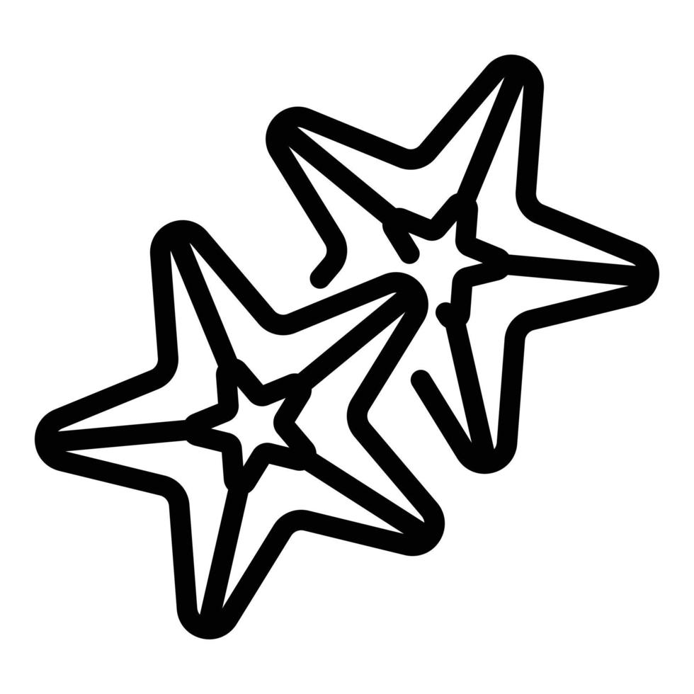 icono de estrellas de mar, estilo de esquema vector