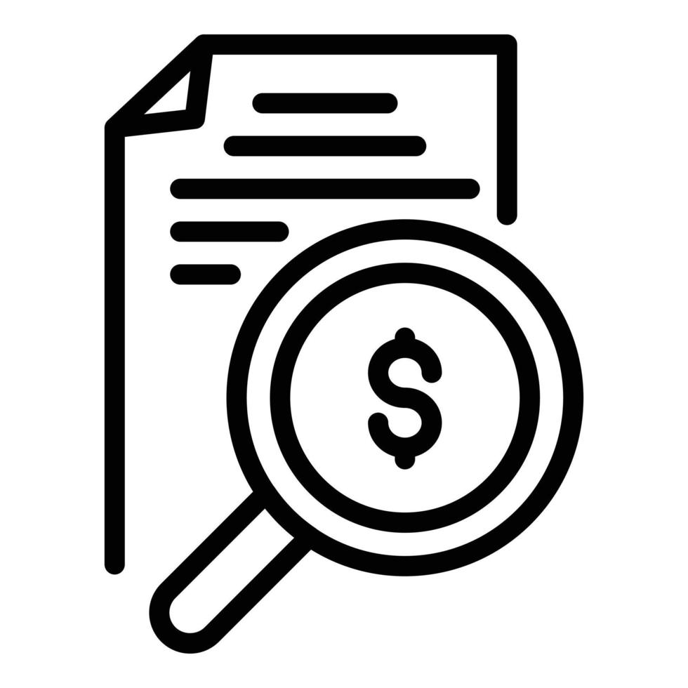 Tax paper report icon, outline style vector