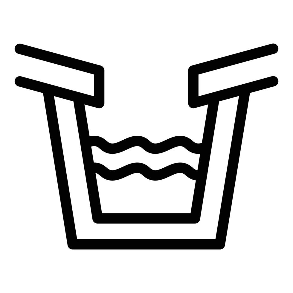 Trough gutter icon, outline style vector