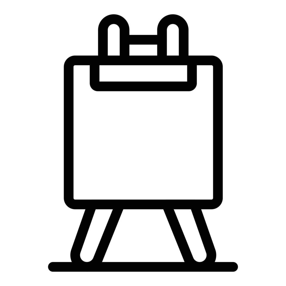 Wood easel icon, outline style vector