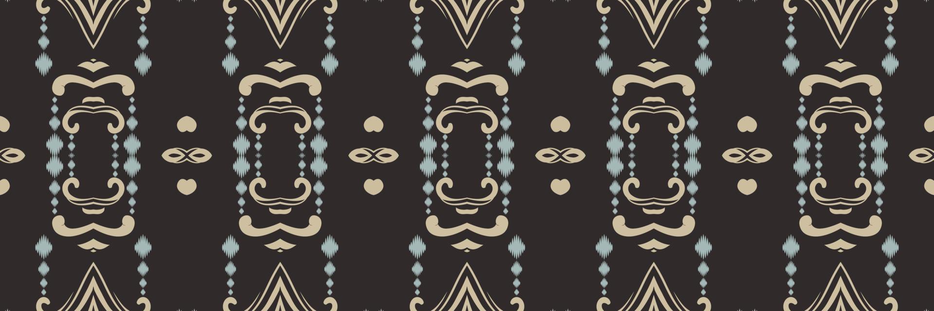 Ikkat or ikat print batik textile seamless pattern digital vector design for Print saree Kurti Borneo Fabric border brush symbols swatches designer