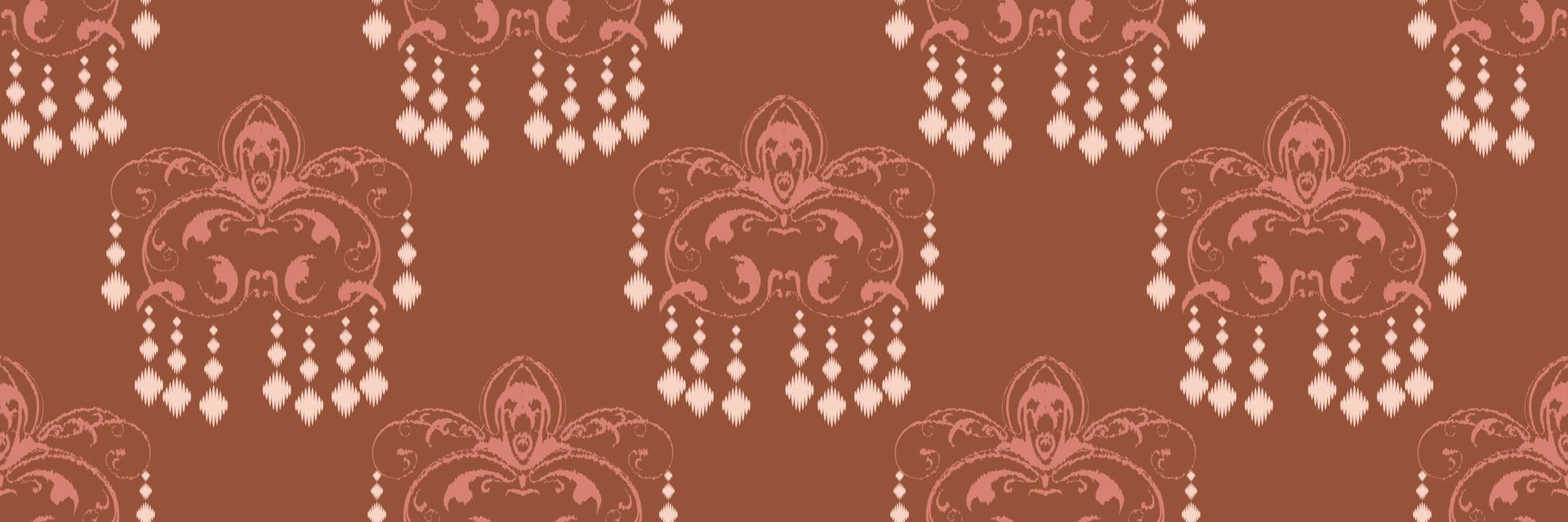 Ikat Damask Scandinavian embroidery, ikat seamless pattern tribal backgrounds, Ethnic nativity Digital textile Asian Design ancient art for Prints Fabric saree Mughal Swaths texture Kurti Kurtis vector