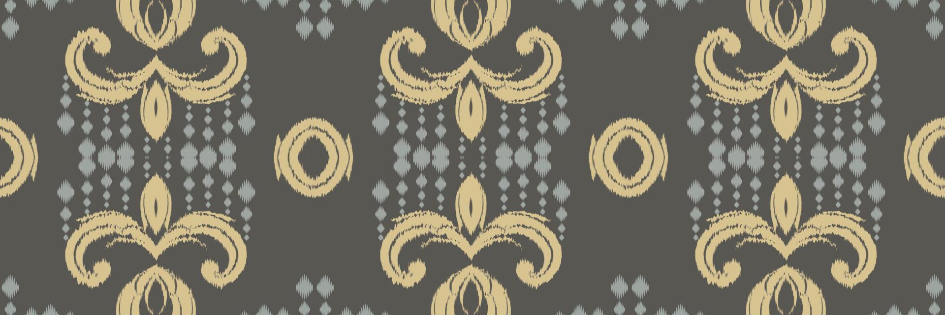 motivo ikat diseño batik textil patrón sin costuras diseño vectorial digital para imprimir sari kurti borde de tela símbolos de pincel muestras elegantes vector