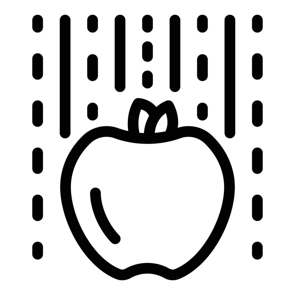 icono de caída de manzana, estilo de contorno vector