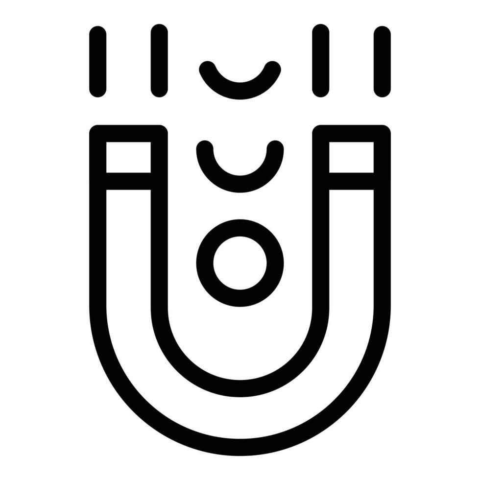 Sphere gravity magnet icon, outline style vector