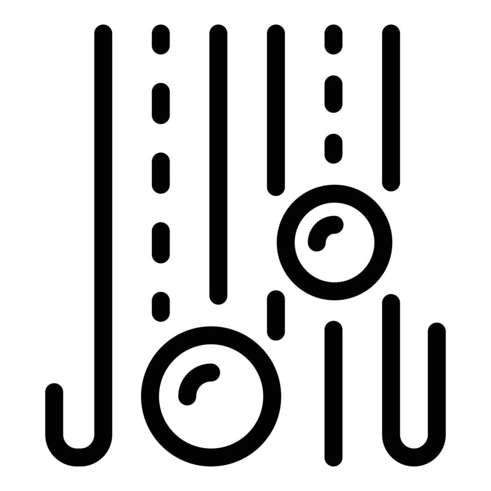 Gravity sphere fall icon, outline style vector