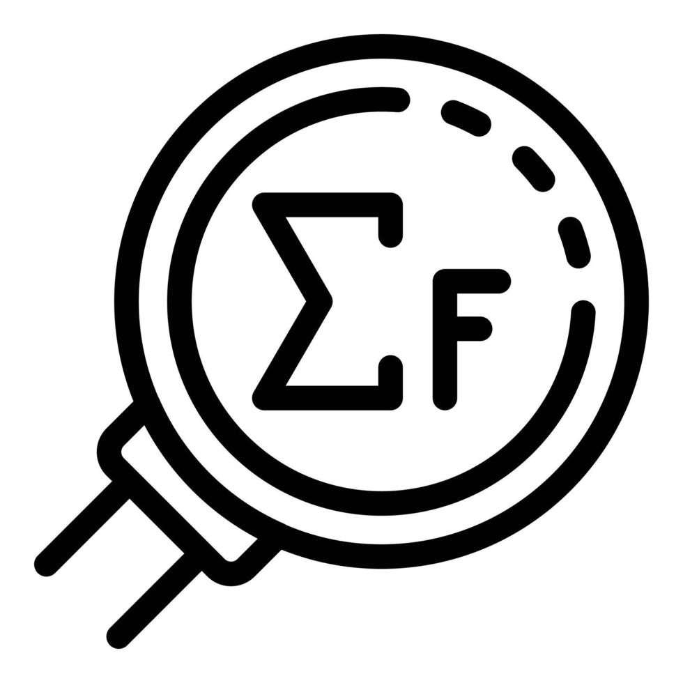 Gravity magnifier icon, outline style vector