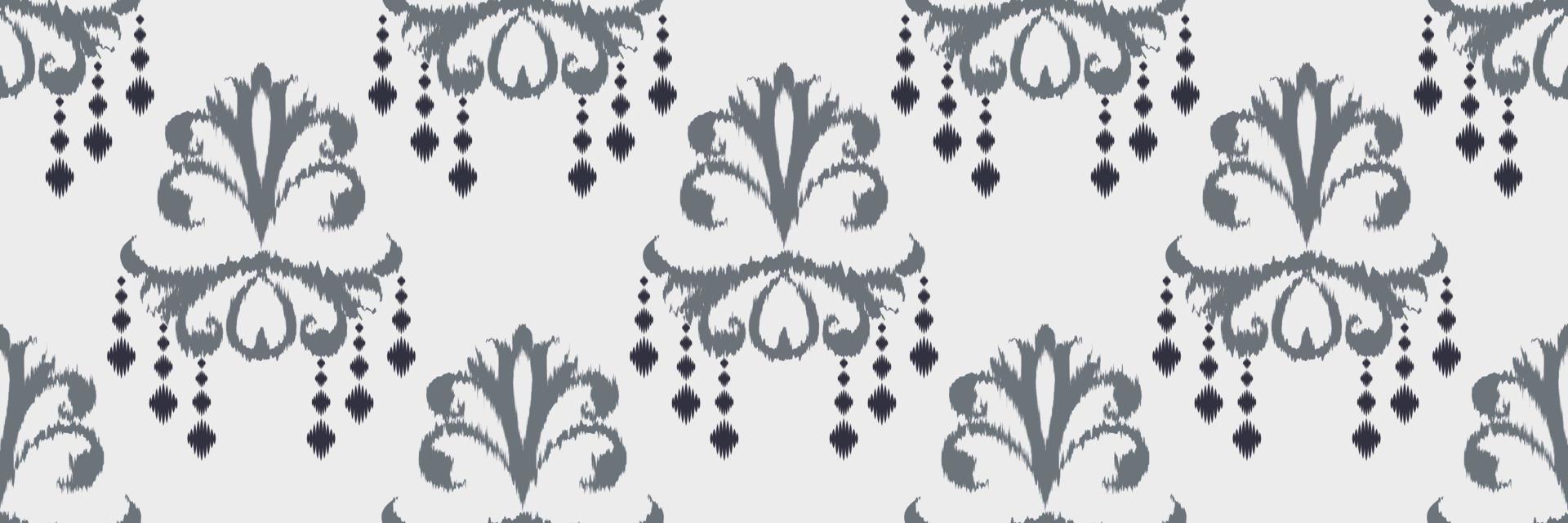 Ikat Damask Scandinavian embroidery, ikat seamless pattern tribal color, Ancient style Digital textile Asian Design ancient art for Prints Fabric saree Mughal Swaths texture Kurti Kurtis Kurtas vector