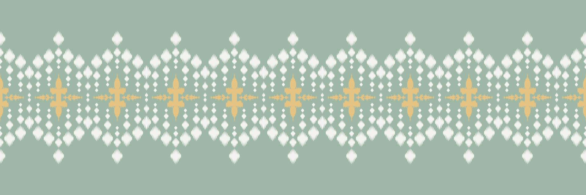Ikat border tribal Aztec Seamless Pattern. Ethnic Geometric Ikkat Batik Digital vector textile Design for Prints Fabric saree Mughal brush symbol Swaths texture Kurti Kurtis Kurtas