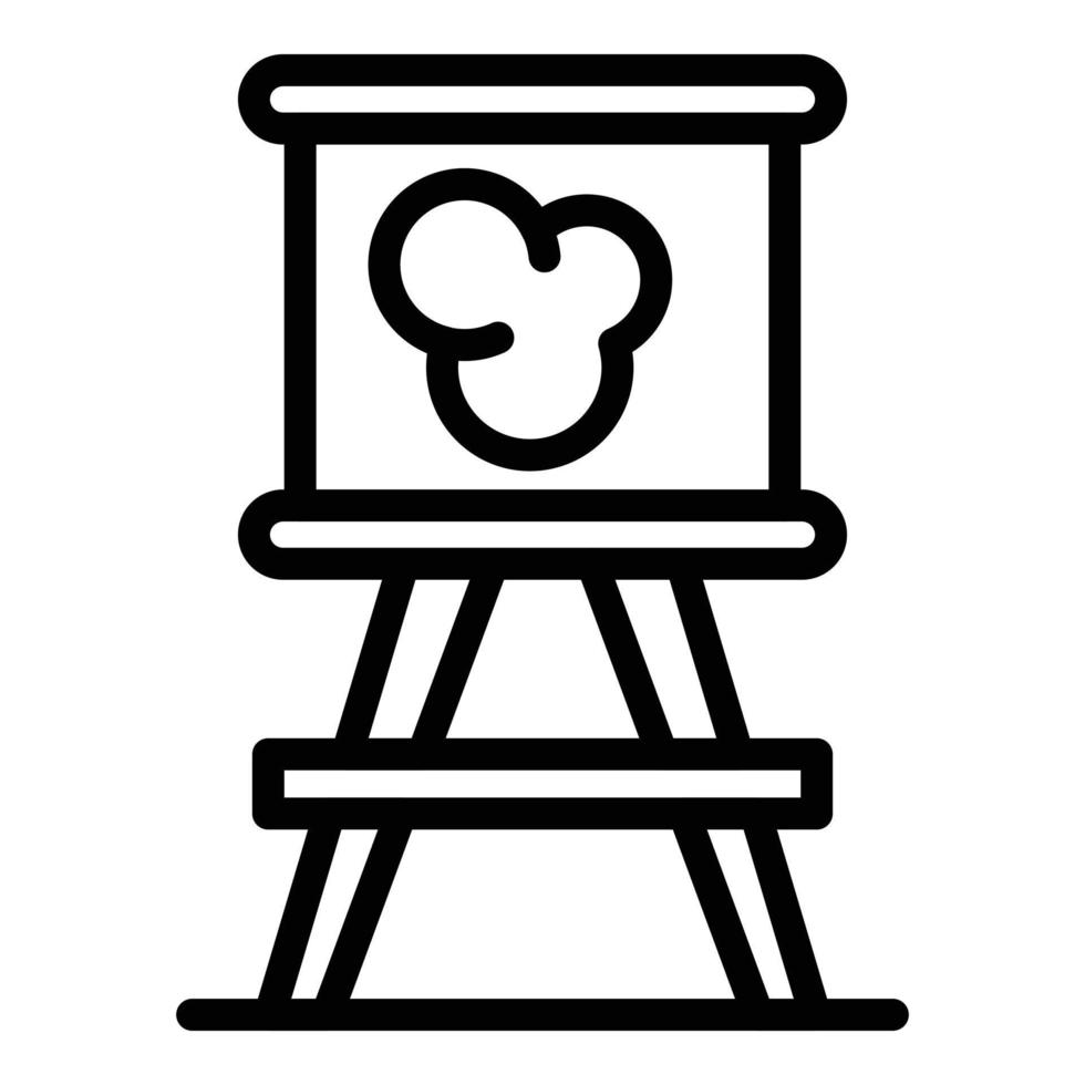 French paint easel icon, outline style vector