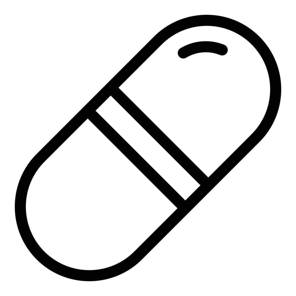 Health capsule icon, outline style vector