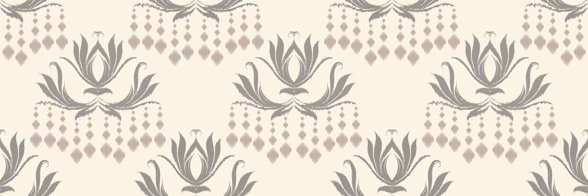 Ikat Damask Scandinavian embroidery, ikat seamless pattern tribal abstract, Ancient style Digital textile Asian Design ancient art for Prints Fabric saree Mughal Swaths texture Kurti Kurtis Kurtas vector