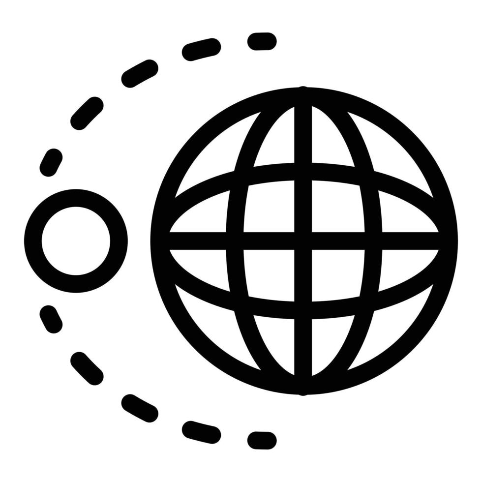 Earth moon gravity icon, outline style vector