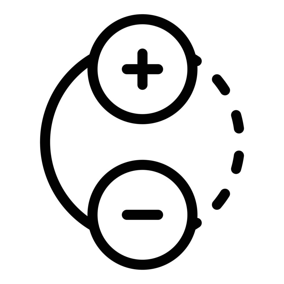 Plus minus gravity icon, outline style vector